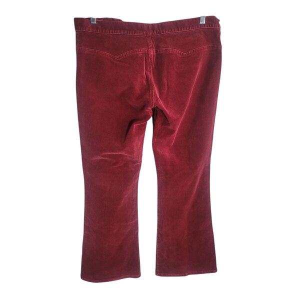 Maryk & Co Vintage Low Rise Corduroy Flare Pants Women 34 X 30 Red Retro Holiday - Picture 2 of 10